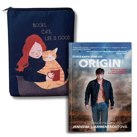 SPOLU! - Origin + Obal na knihu na zips "Books and cats"