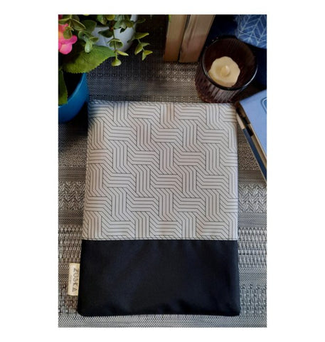 Vodoodolný obal na knihu "Tkanina a čierna"